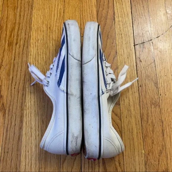 Vans Off The Wall Blue Stripe Size 6.5 Womens Sneakers Shoes Lace up - Picture 8 of 10
